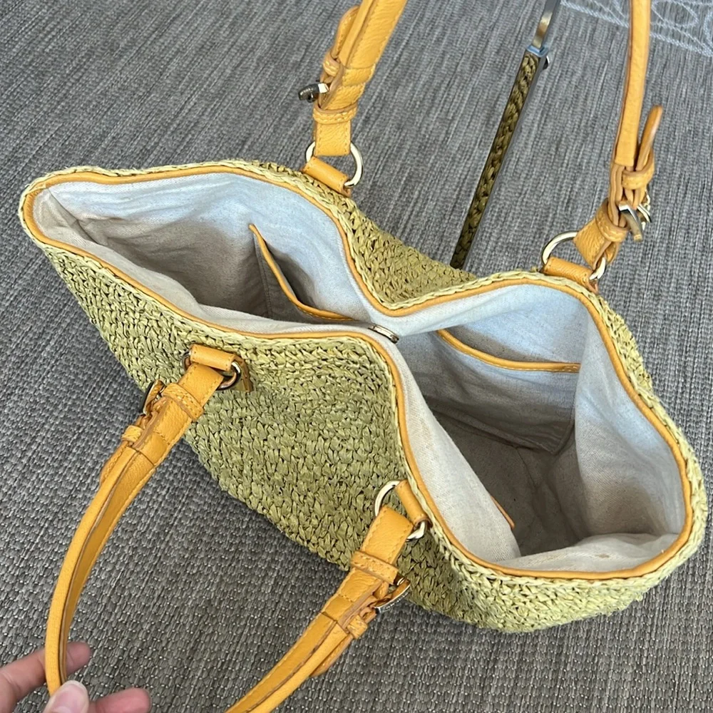 Michael Kors Santorini Woven Straw Tote Bag